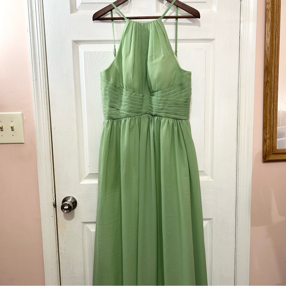 Loyeloy Women's Formal Dress Halter Top Corset Wedding Guest Green Sz 10